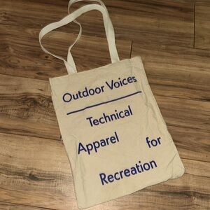 Outdoor Voices Canvas Tote Bag Book Bag Technical Apparel for Recreation Carry